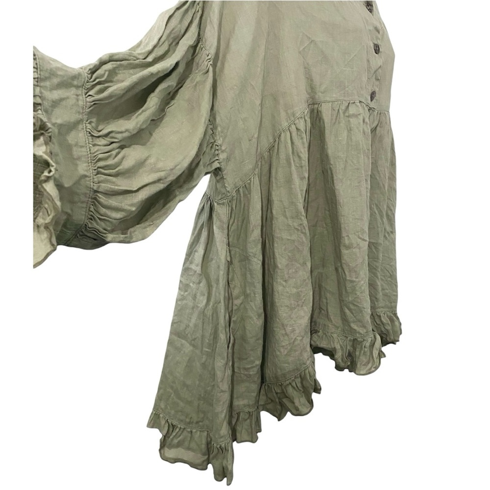 Heart’s Desire by Mary Grace Linen Artist Top Size XL Sage Green Like New - Picture 5 of 16